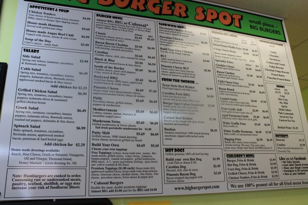 Big Burger Spot, Greensboro, Menu, triadfoodies