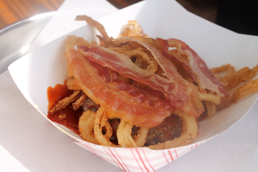 Bunless Colassal Backyard BBQ Burger, Big Burger Spot triadfoodies