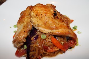 Roast Chicken with rice noodles, The Bistro at Adams Farm