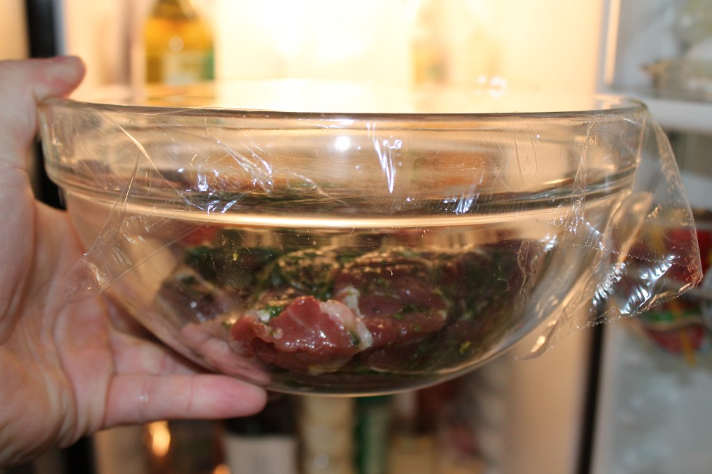 Going in for a chilly marinade