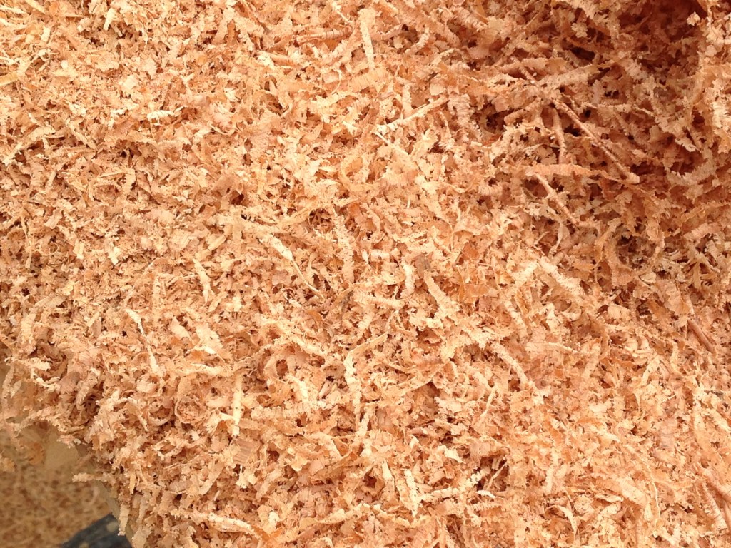 Hashbrowns...just kidding. It's saw dust. And there's a lot of it.